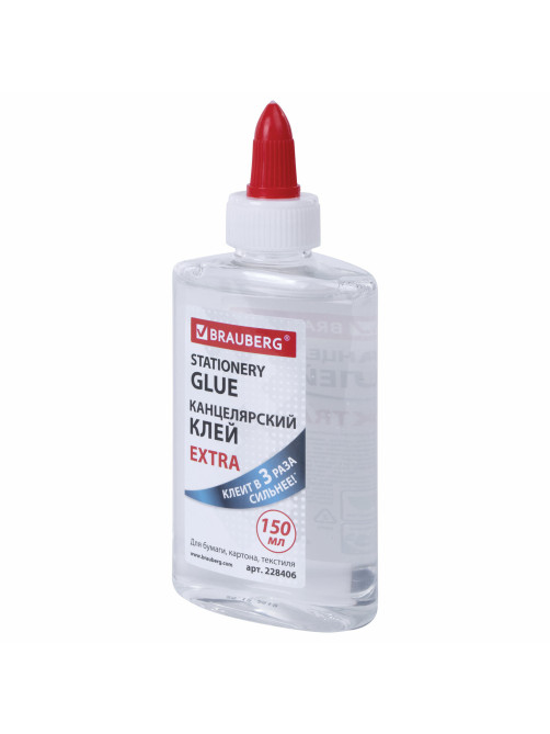 Клей канцелярский EXTRA BRAUBERG, 150 мл, с дозатором, 228406