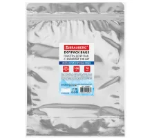 Пакеты дой-пак с замком ZIP LOCK, металлизированная + прозрачная стенка, 200х300 + 50 мм, КОМПЛЕКТ 100 штук, 70 мкм, BRAUBERG, 700687