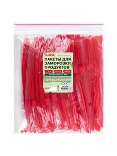 Пакеты для заморозки продуктов, 1 л, КОМПЛЕКТ 100 шт., с замком-застежкой (слайдер), LAIMA