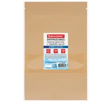Пакеты дой-пак с замком ZIP LOCK, крафт с окном 60 мм, 180х260 + 40 мм, КОМПЛЕКТ 100 штук, 150 мкм, BRAUBERG, 700693