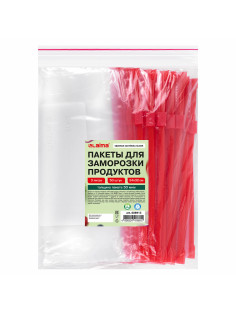 Пакеты для заморозки продуктов, 3 л, КОМПЛЕКТ 50 шт., с замком-застежкой (слайдер), LAIMA