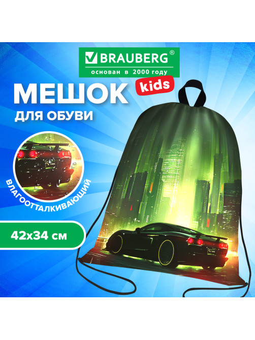 Мешок для обуви BRAUBERG KIDS, с петлей, 42х34 см, 