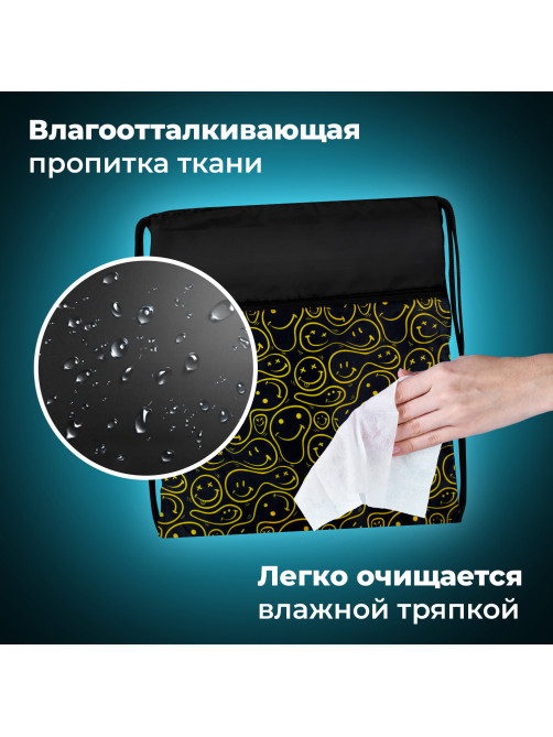 Мешок для обуви BRAUBERG БОЛЬШОЙ, с ручкой, карман на молнии, сетка, 49х41 см, 