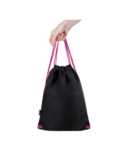 Мешок для обуви BRAUBERG плотный, карман на молнии, подкладка, 43х33 см, Neon Pink, 272428