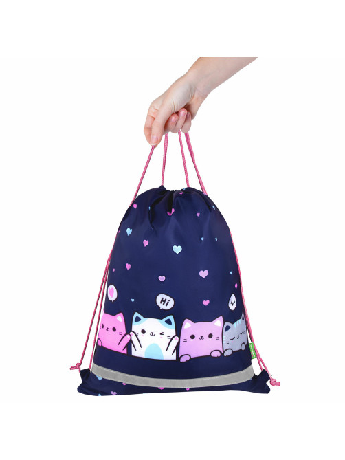 Мешок для обуви BRAUBERG KIDS, светоотражающая полоса, 46х36 см, 