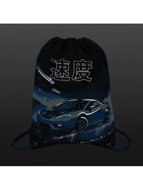Мешок для обуви BRAUBERG PREMIUM, карман, подкладка, светоотражайка, 43х33 см, Night race, 272425