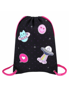 Мешок для обуви BRAUBERG PREMIUM, карман, подкладка, светоотражайка, 43х33 см, Space sweets, 272422
