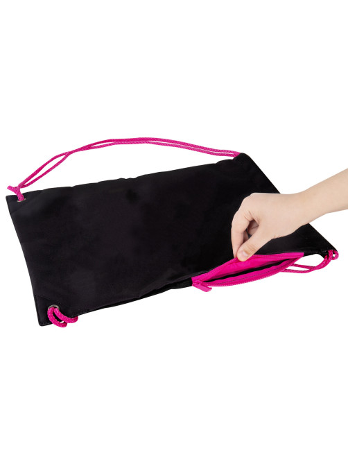 Мешок для обуви BRAUBERG плотный, карман на молнии, подкладка, 43х33 см, Neon Pink, 272428