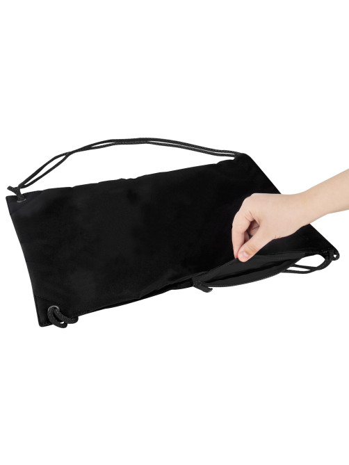 Мешок для обуви BRAUBERG плотный, карман на молнии, подкладка, 43х33 см, Total Black, 272427