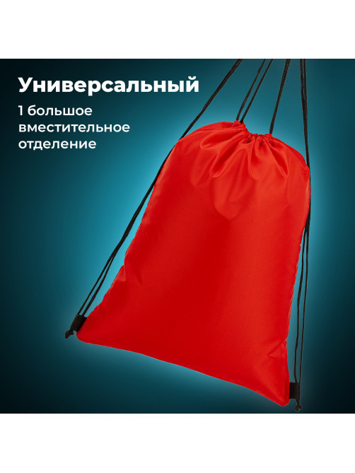 Мешок для обуви BRAUBERG ПРОЧНЫЙ, на шнурке, красный, 42x33 см, 227141