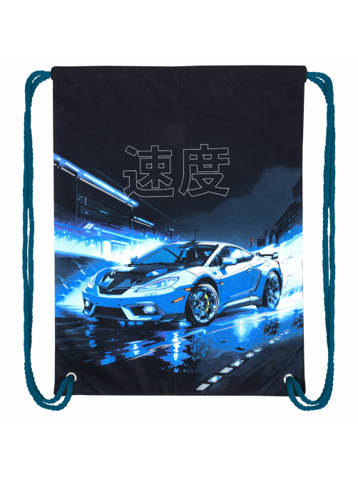 Мешок для обуви BRAUBERG PREMIUM, карман, подкладка, светоотражайка, 43х33 см, Night race, 272425