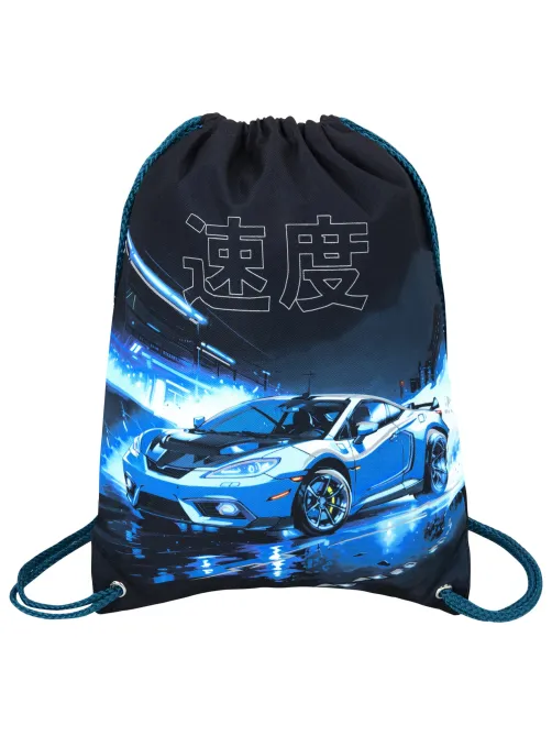 Мешок для обуви BRAUBERG PREMIUM, карман, подкладка, светоотражайка, 43х33 см, Night race, 272425