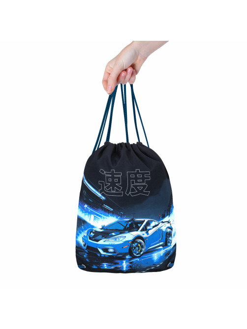 Мешок для обуви BRAUBERG PREMIUM, карман, подкладка, светоотражайка, 43х33 см, Night race, 272425