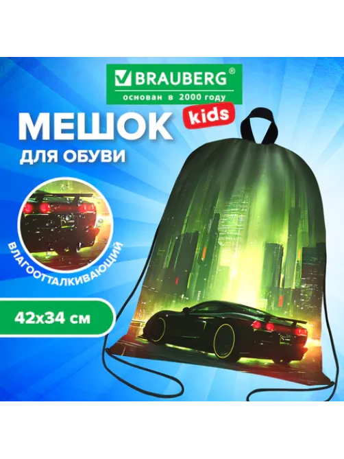 Мешок для обуви BRAUBERG KIDS, с петлей, 42х34 см, 