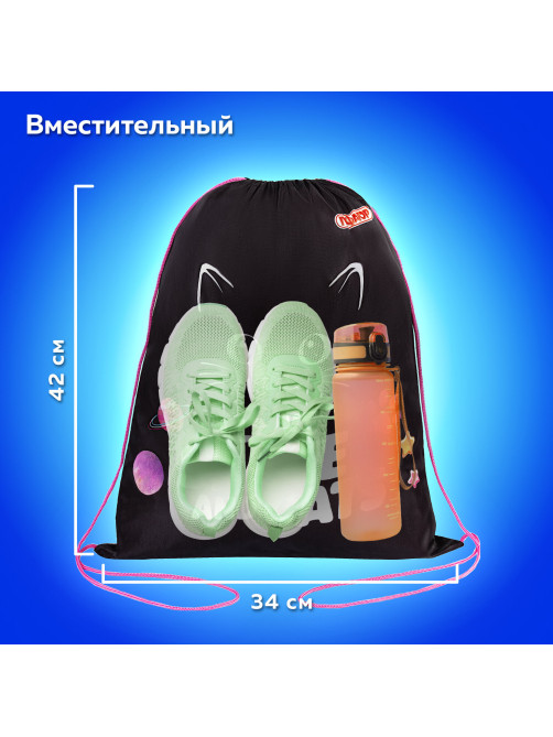Мешок для обуви ПИФАГОР, 1 отделение, 42х34 см, 