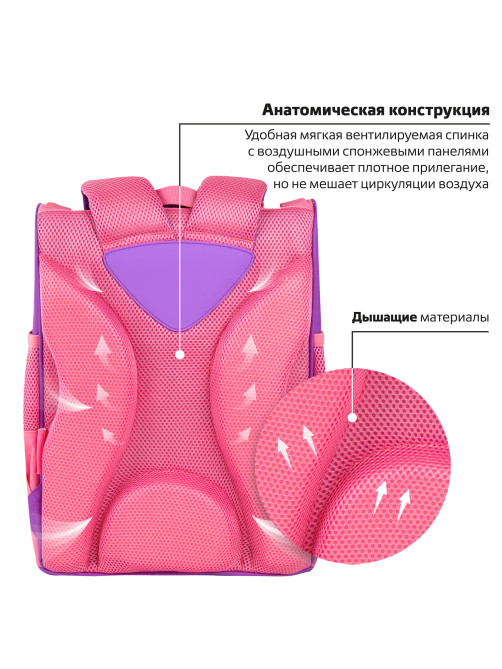 Ранец ПИФАГОР BASIC, 1 отделение, 3 кармана, эргономичная спинка, 