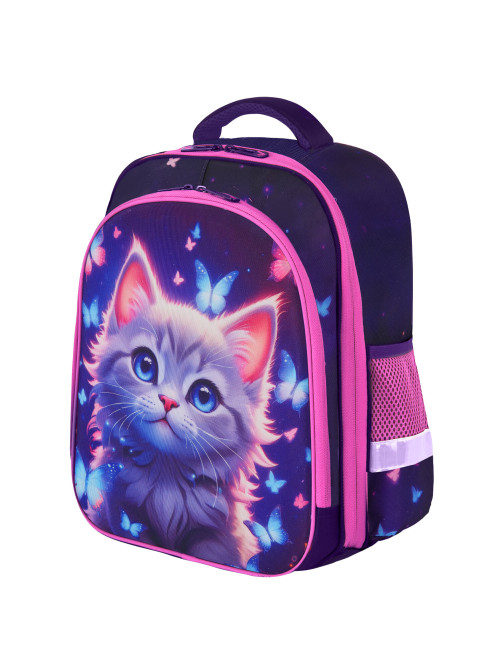 Ранец BRAUBERG KIDS STANDARD, 2 отделения, Curious cat, 36х28х14 см, 273145