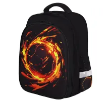 Ранец BRAUBERG KIDS STANDARD, 2 отделения, Fire split, 3D-панель, 36х28х14 см, 273147