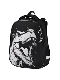 Ранец BRAUBERG SHINY, 2 отделения, с брелком, Scary dino, СВЕТЯЩИЙСЯ РИСУНОК, 38х28х14 см, 273143