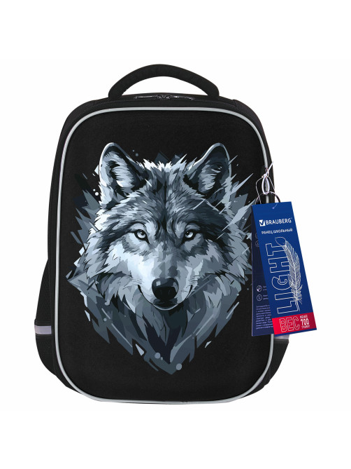 Ранец BRAUBERG LIGHT, 1 отделение, с брелком, Gray wolf, 36х26х13 см, 273111