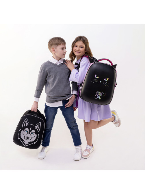 Ранец BRAUBERG SHINY, 2 отделения, с брелоком, 
