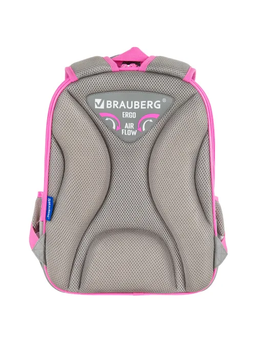 Ранец BRAUBERG QUADRO, 3 отделения, с брелком, Hi there, велюровая панель, 37х28х18 см, 273105