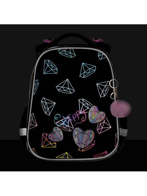 Ранец BRAUBERG LUMINOUS, 2 отделения, с брелоком, 