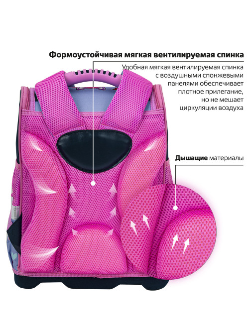 Ранец ЮНЛАНДИЯ WISE, 1 отделение, 3 кармана, устойчивое дно, 