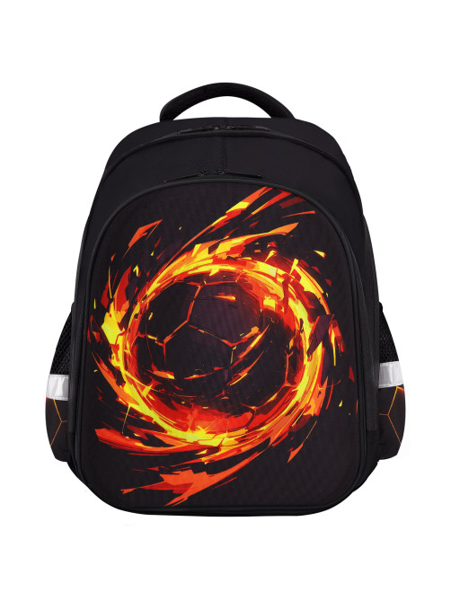 Ранец BRAUBERG KIDS STANDARD, 2 отделения, Fire split, 3D-панель, 36х28х14 см, 273147