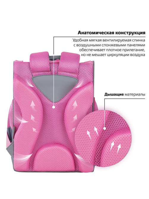 Ранец ПИФАГОР BASIC, 1 отделение, 3 кармана, эргономичная спинка, 