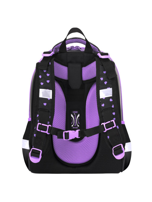 Ранец BRAUBERG SHINY, 2 отделения, с брелком, Pretty face, 38х28х14 см, 273142