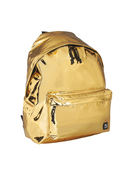Рюкзак BRAUBERG GLOSSY универсальный, блестящий, светло-золотой, 41х32х14 см, 227094