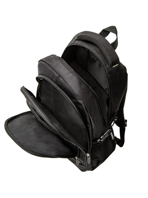 Рюкзак BRAUBERG TITANIUM универсальный, 3 отделения, черный, салатовые вставки, 45х28х18 см, 270766