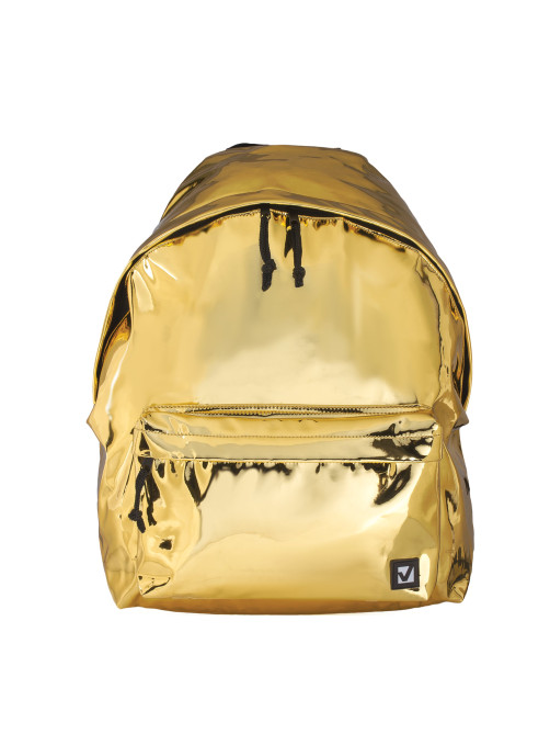 Рюкзак BRAUBERG GLOSSY универсальный, блестящий, светло-золотой, 41х32х14 см, 227094