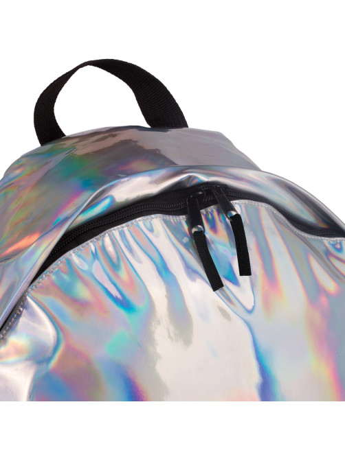 Рюкзак BRAUBERG GLOSSY универсальный, блестящий, серебро, 41х32х14 см, 226421