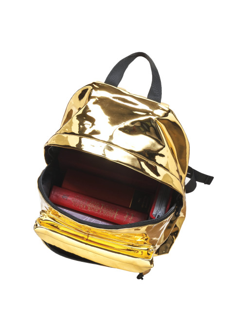 Рюкзак BRAUBERG GLOSSY универсальный, блестящий, светло-золотой, 41х32х14 см, 227094