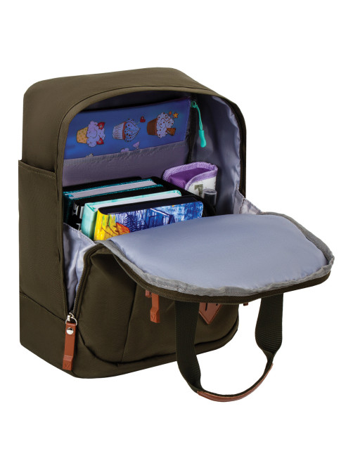 Рюкзак BRAUBERG FRIENDLY универсальный с длинными ручками, хаки, 37х26х13 см, 270091