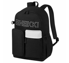 Рюкзак HEIKKI UNIQUE (ХЕЙКИ) универсальный, 6 карманов, черный с белыми вставками, 42х29х16 см, 272585
