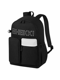 Рюкзак HEIKKI UNIQUE (ХЕЙКИ) универсальный, 6 карманов, черный с белыми вставками, 42х29х16 см, 272585