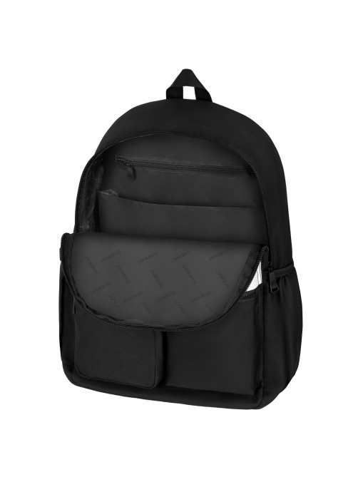 Рюкзак HEIKKI UNIQUE (ХЕЙКИ) универсальный, 6 карманов, черный с белыми вставками, 42х29х16 см, 272585