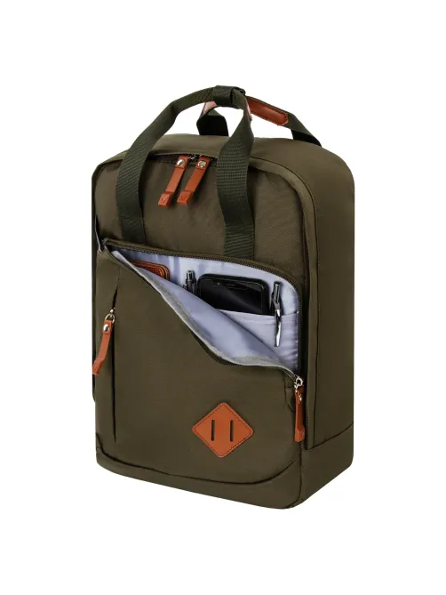 Рюкзак BRAUBERG FRIENDLY универсальный с длинными ручками, хаки, 37х26х13 см, 270091