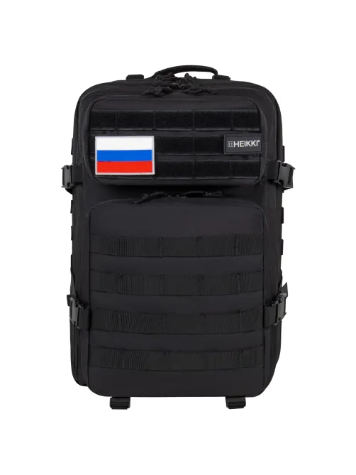 Рюкзак HEIKKI STRATEGY (ХЕЙКИ) тактический, 2 отделения, система Молле, черный, 46х30х20 см, 272584