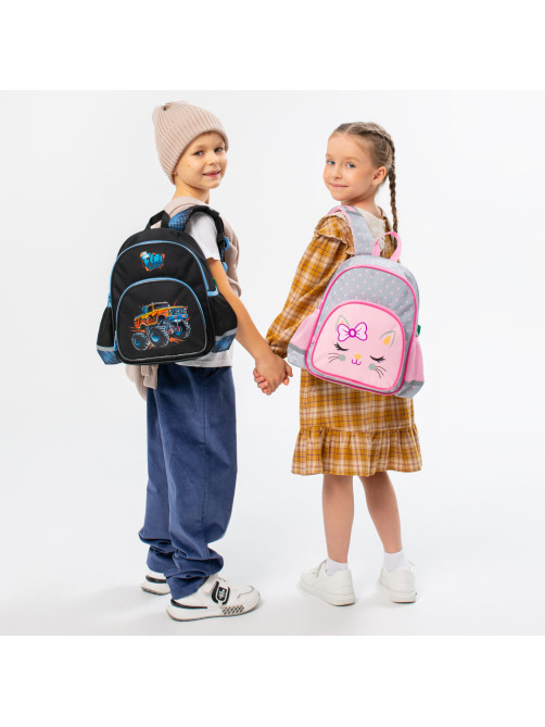 Рюкзак BRAUBERG KIDS PLAY детский, 1 отделение, 3 кармана, Funny wheels, 29х23х12 см, 273149