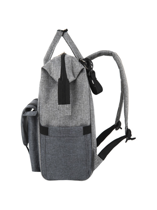 Рюкзак для мамы BRAUBERG MOMMY, крепления для коляски, термокарманы, серый, 41x24x17 см, 270818