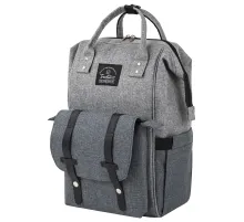 Рюкзак для мамы BRAUBERG MOMMY, крепления для коляски, термокарманы, серый, 41x24x17 см, 270818