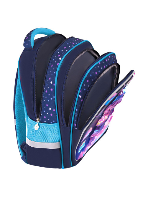 Рюкзак BRAUBERG KIDS FLOSSY, 2 отделения, 3 кармана, 