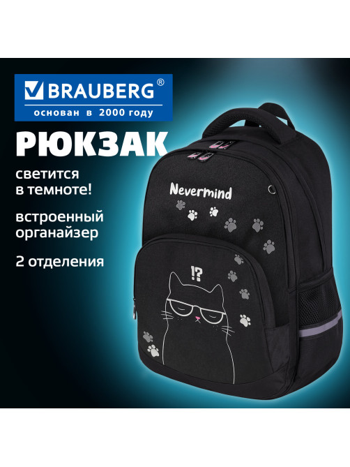 Рюкзак BRAUBERG SOFT, 2 отделения, 3 кармана, 