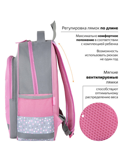 Рюкзак ПИФАГОР SCHOOL, 1 отделение, 3 кармана, 