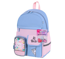 Рюкзак BRAUBERG PASTEL с термонашивками в комплекте, 