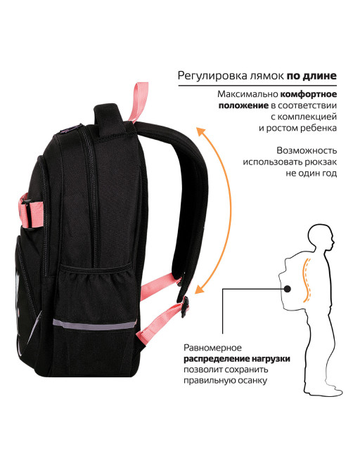 Рюкзак BRAUBERG MOTION, 2 отделения, 3 кармана, 